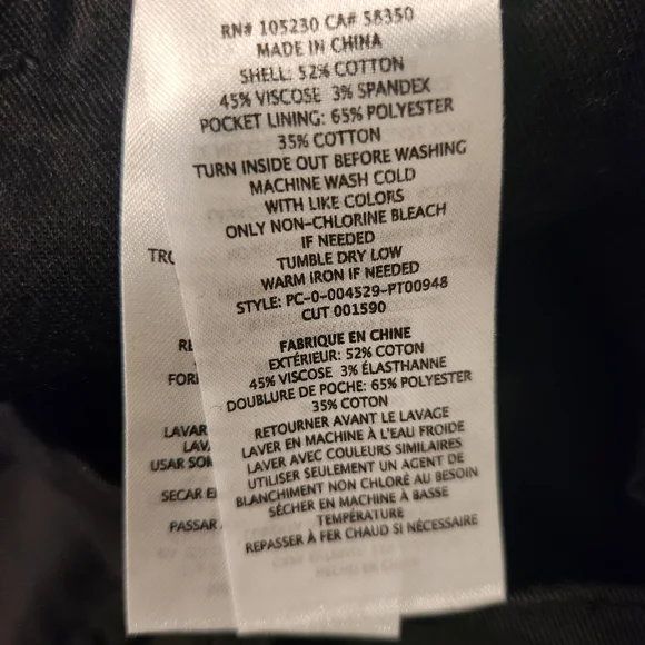 Current/Elliott Black The Confidant Cropped Chino Pants Size 31 NWT - Picture 12 of 12